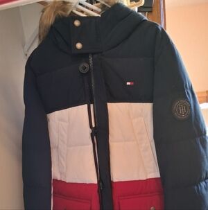 Tommy Hilfiger Navy and Red Puffer Jacket